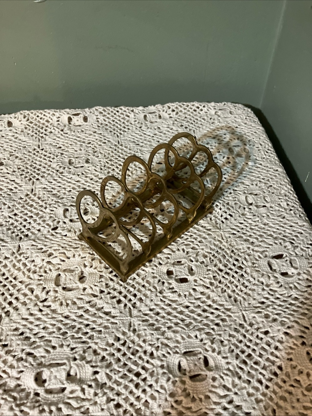 Brass Letter Rack Art Deco Revival Mail Holder Desk Organizer